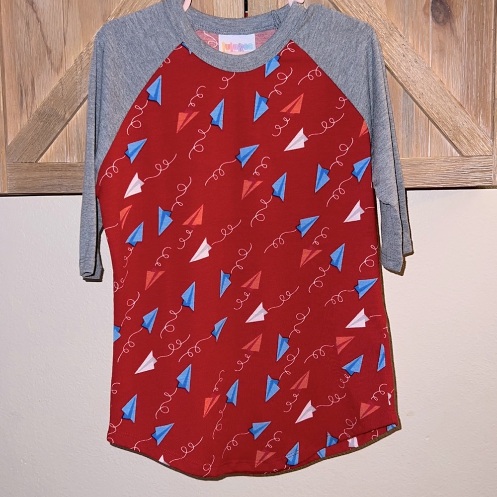 (6)HTF Paper Airplanes Red White Blue Summer Sloan Unisex Mom & Me Matching